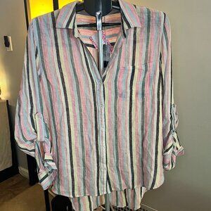 NWT - Velvet Heart Striped Button-Up - Size Large